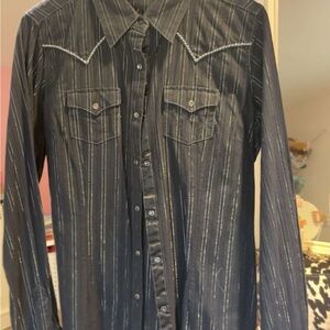 Wrangler Charcoal Pinstripe Shirt